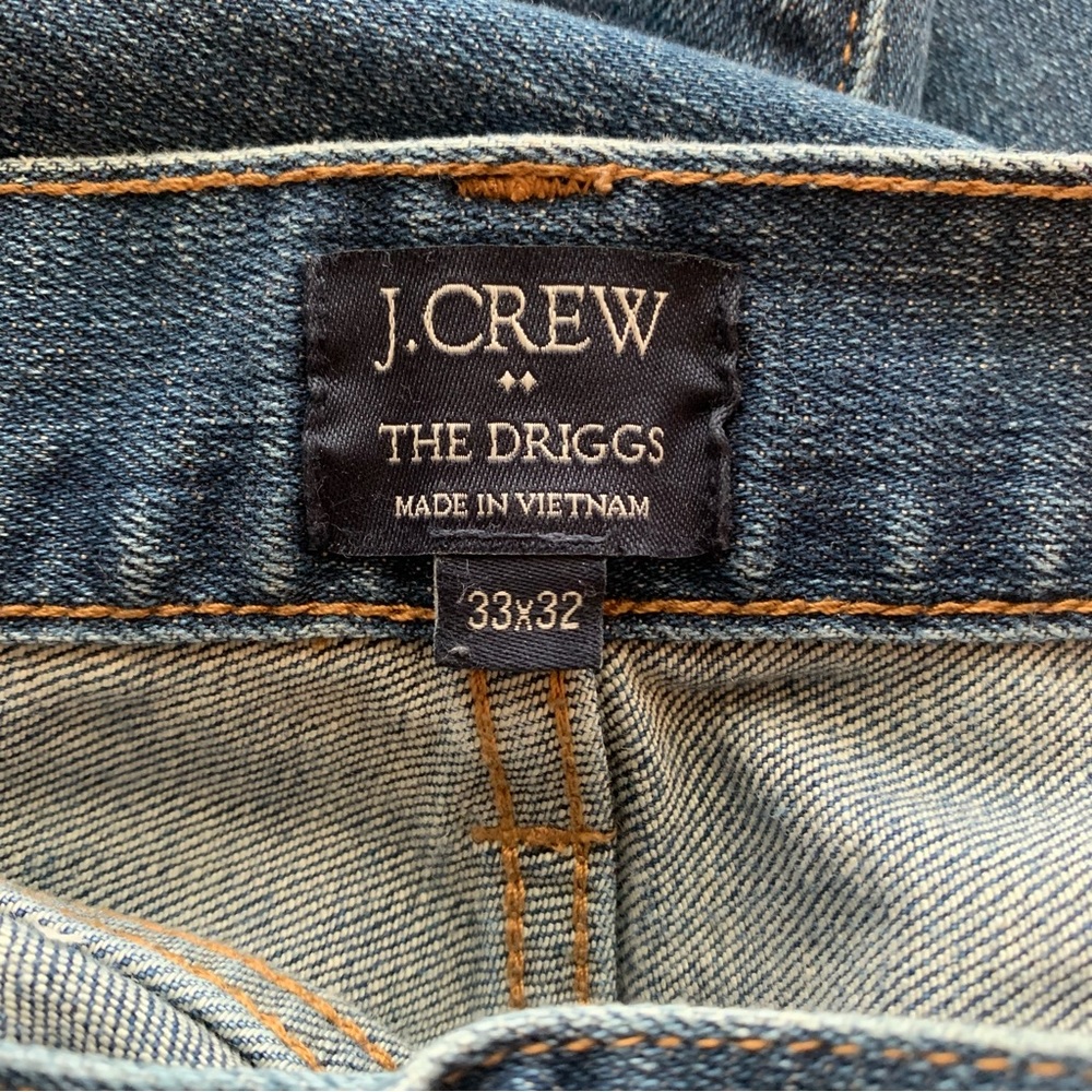 SOLD! J Crew Mens 33 X 32 The Driggs Slim Fit Flex Denim Jeans Medium Wash - Picture 9 of 11